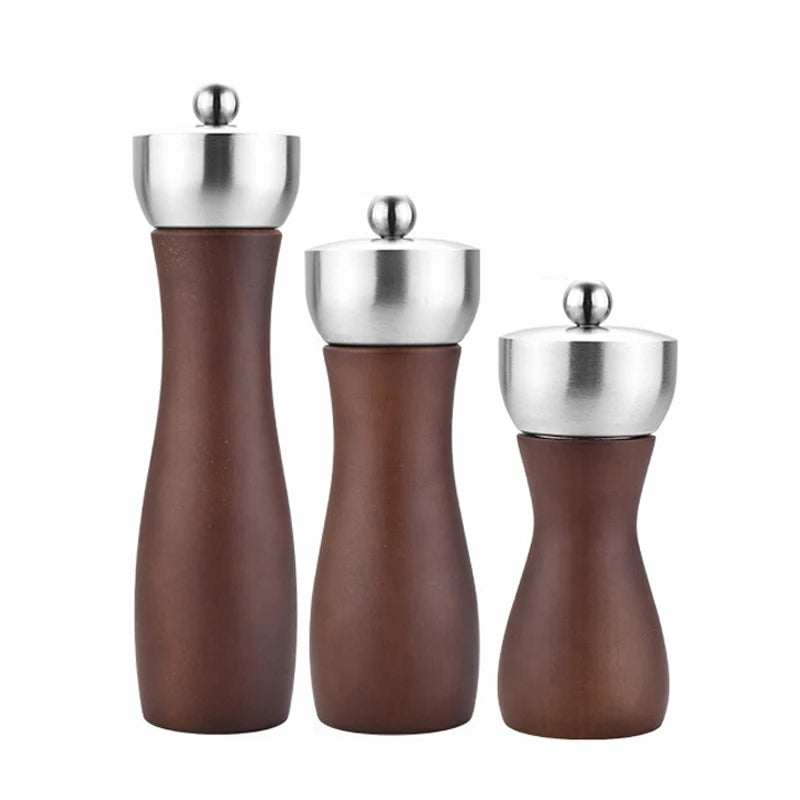 Pepper Mill Wholesale Hand Crafted Mini Oak Wooden Salt and Pepper Mill Set
