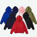 100% Cotton Terry 488g Heavyweight Streetwear No Pockets Pullover Hoodie Unisex Custom logo Women Hoodies Men