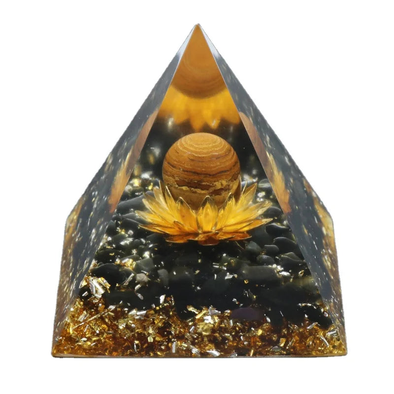 DIY Energy Generator Natural Quartz 7 Chakra Orgone Pyramid with Positive Energy for Spiritual Balance and Meditation
