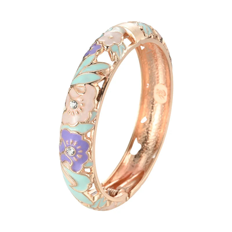 Daili Hot Sale Wholesale Gold-Plated Flowers Fashion Bracelets for Girls Colorful Zinc Alloy Jewelry