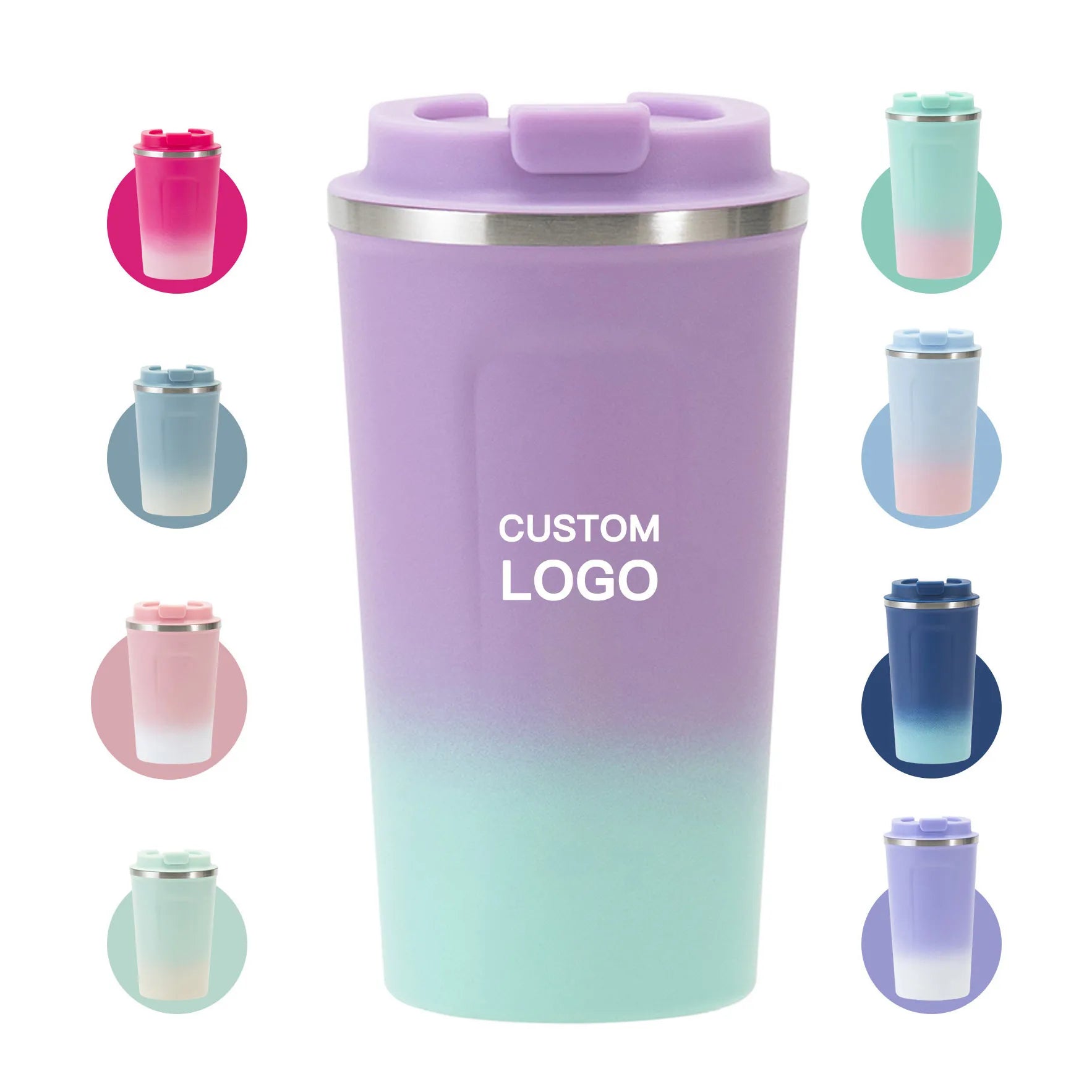 Portable 380ml Eco-friendly Stainless Steel Thermal Insulated Coffee Mug with Lid for Car Travel Hot Water Beer Tea