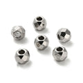 Diamond Faceted Round Carved Stainless Steel Bead Accessories Laser Beads for Handmade Connectors DIY Bracelet Necklace
