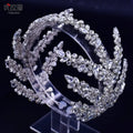 Qushine New Handmade Wedding Headdress Silver Rhinestone Bridal Headband Tiara Women Pageant Queen Hair Accessories