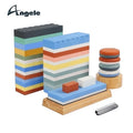 2023 Hot Selling Angele Custom Acacia Wood Holder Premium Eco-Friendly White Corundum Multi-Grit Knife Sharpening Stone Custom