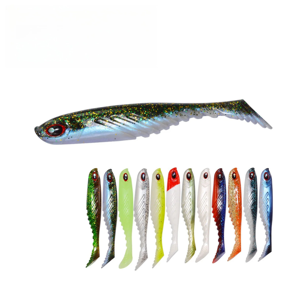Most Popular 3pcs 105mm 8.8g Soft Fishing Baits Silicone Soft Bait a Bag 3d Eyes Fishing Lures