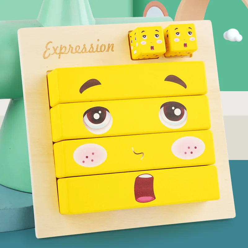 Large Expression Face-Changing Building Blocks Cube Logical Thinking Training Parent-Child Interactive Toys Wholesale