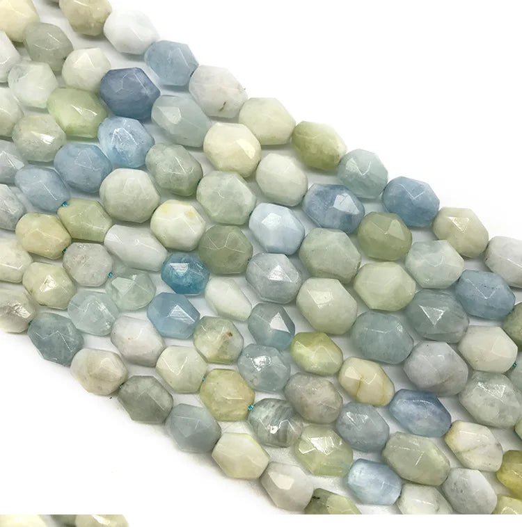 DIY New Natural Aquamarine Loose Beads for Necklace Accessories