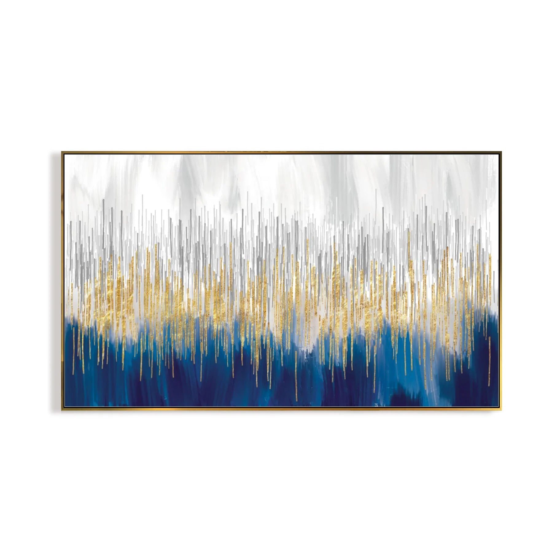 Modern Abstract Gold Foil Lines Canvas Poster Colorful Wall Art Paintings Print Wall Pictures for Living Room Bedroom