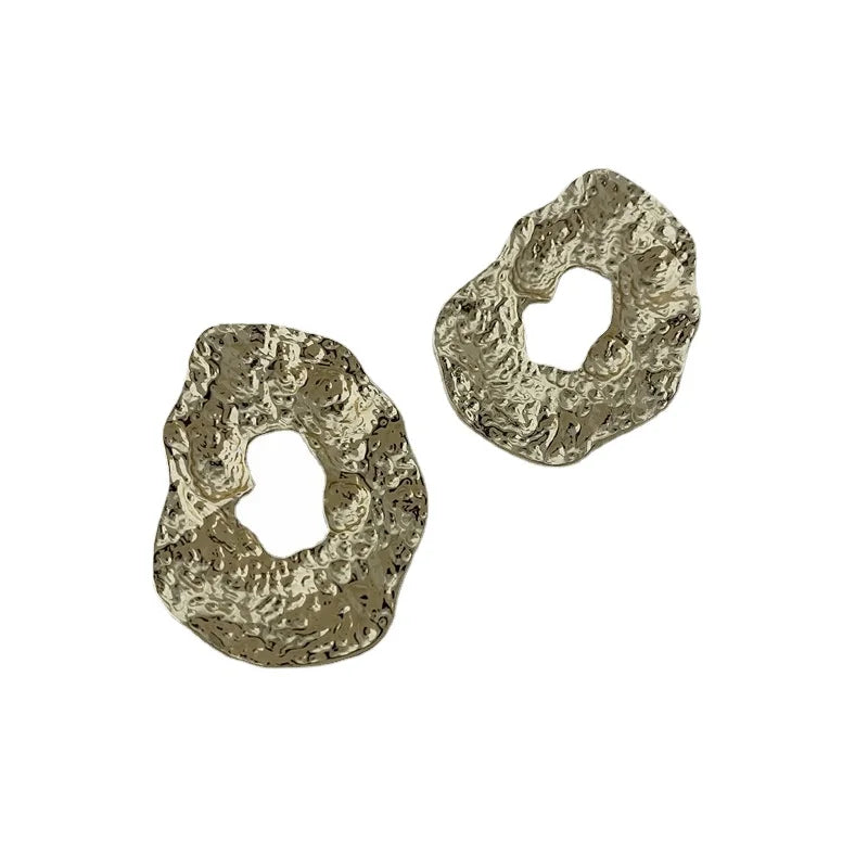 Geometric Irregular Stud Earrings Women Unique Design Exaggerated Gold Metal Earrings Jewelry Gift