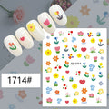 Cute Animal Design Nail Art Decals Self-adhesive Manicure 3D Flower Nail Stickers for Kids