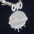 Custom 3inches Vvs Moissanite Round Pendant Pass Diamond Tester Iced Out Emerald Cut Diamond 925 Silver Chain Pendant Necklace