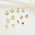 Wholesale 14K Gold Plated Dainty Brass Earrings Charms Bulk for Drop Earring Making