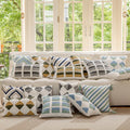 Innermor 2024 New Arrival Home Decor Geometric Throw Pillow case Tufted Cushion Cover with Tassels Customized 18x18 Inch