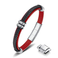 MECYLIFE Classic Fashion Jewelry Simple Hop Stainless Steel Charm Bracelet Men Black Leather Braided Punk Rock Bangle Bracelets