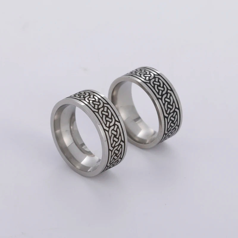 Vintage Stainless Steel Celtics Knot Rings Irish Jewelry Stainless Steel Knots Men Ring Chunky Ring Jewelry Gifts for Women