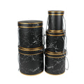 Luxury Marble Rose Flower Gift Box Round Box for Bouquet Packaging Flower Box With Handle