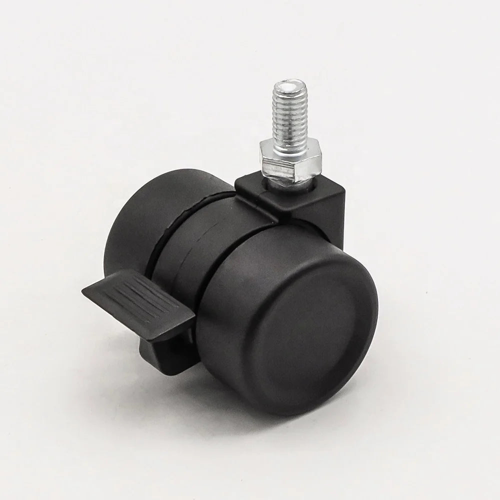 38mm Heavy Duty Plastic Furniture Caster Wheel with Brake Adjustable Living Room Dining School Hospital Furniture Locking Caster