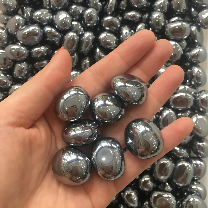 Wholesale Polished Terahertz Crystal Gravel Terahertz Tumbled Healing Stones for Home Decor