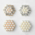 Hot Sale Faux Pearl Rhinestone Embellishments Buttonsfor Jewelry Making DIY Wedding Party Home Decoration Hair Accessory