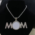 Customized Photo Jewelry Mom Necklace with Rope Chain Fashionable Rose Gold Sublimation Memory Gift Mother's Day Alloy