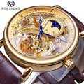 Forsining 726G Business Watch Clock Moon Phase Leather Mens Automatic Mechanical Wrist Watches Top Brand Relogio Masculino
