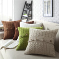 Wholesale Pure Cotton Knitted Woven Pillowcase Cushion Cover with Button for Home or Hotel Sofa Decor