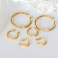 MICC High End Fashion Stainless Steel Jewelry New Trendy Ear Ring 18K Gold Plated Big Large Tube Channel Hoop Earrings for Women