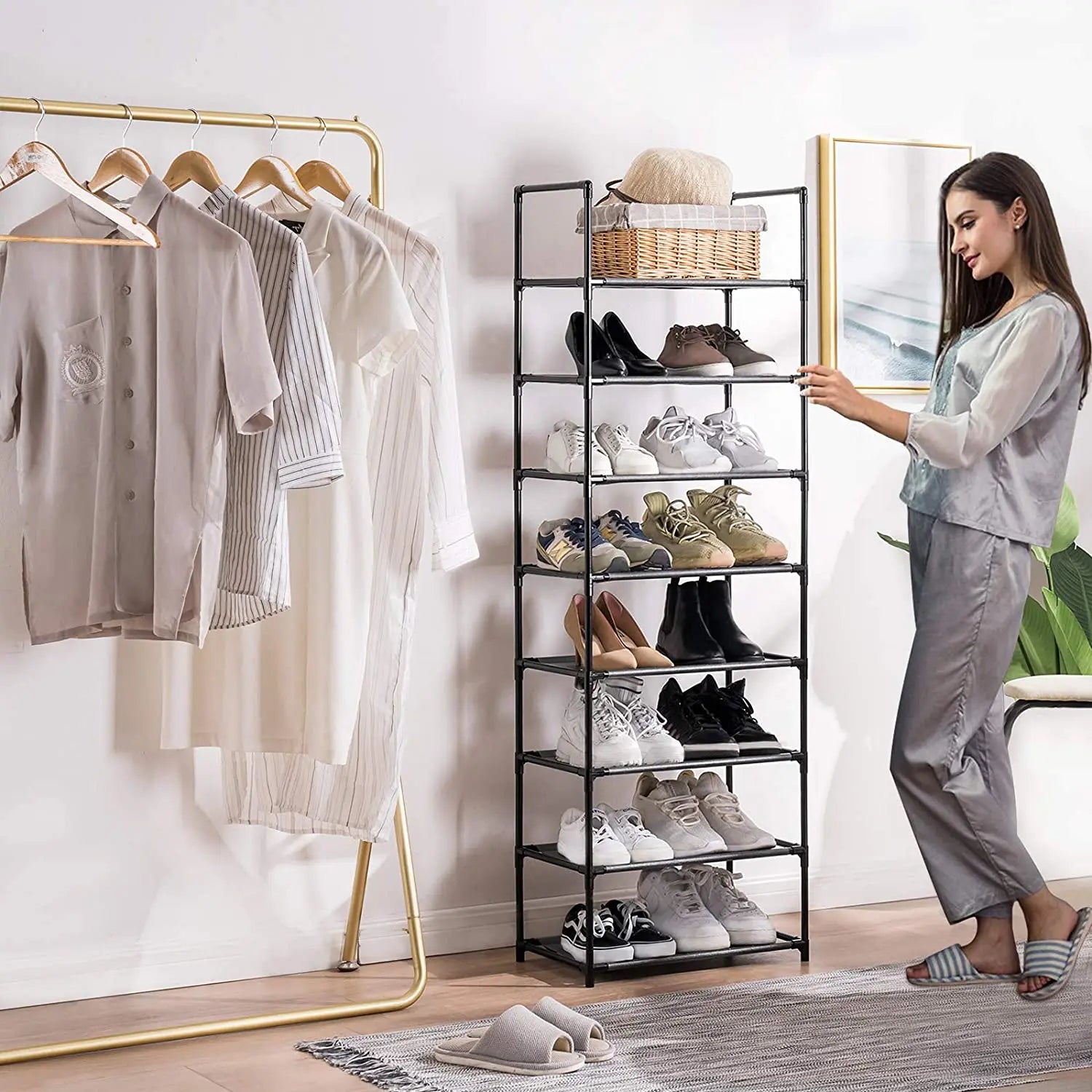 Cheap 5 Layer Ventilation Shoe Rack