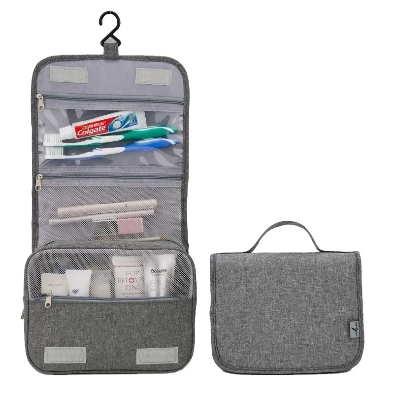 Hot Selling Custom Water-Resistant Polyester Travel Folding Cosmetic Bag Travel Hanging Toiletry Bag