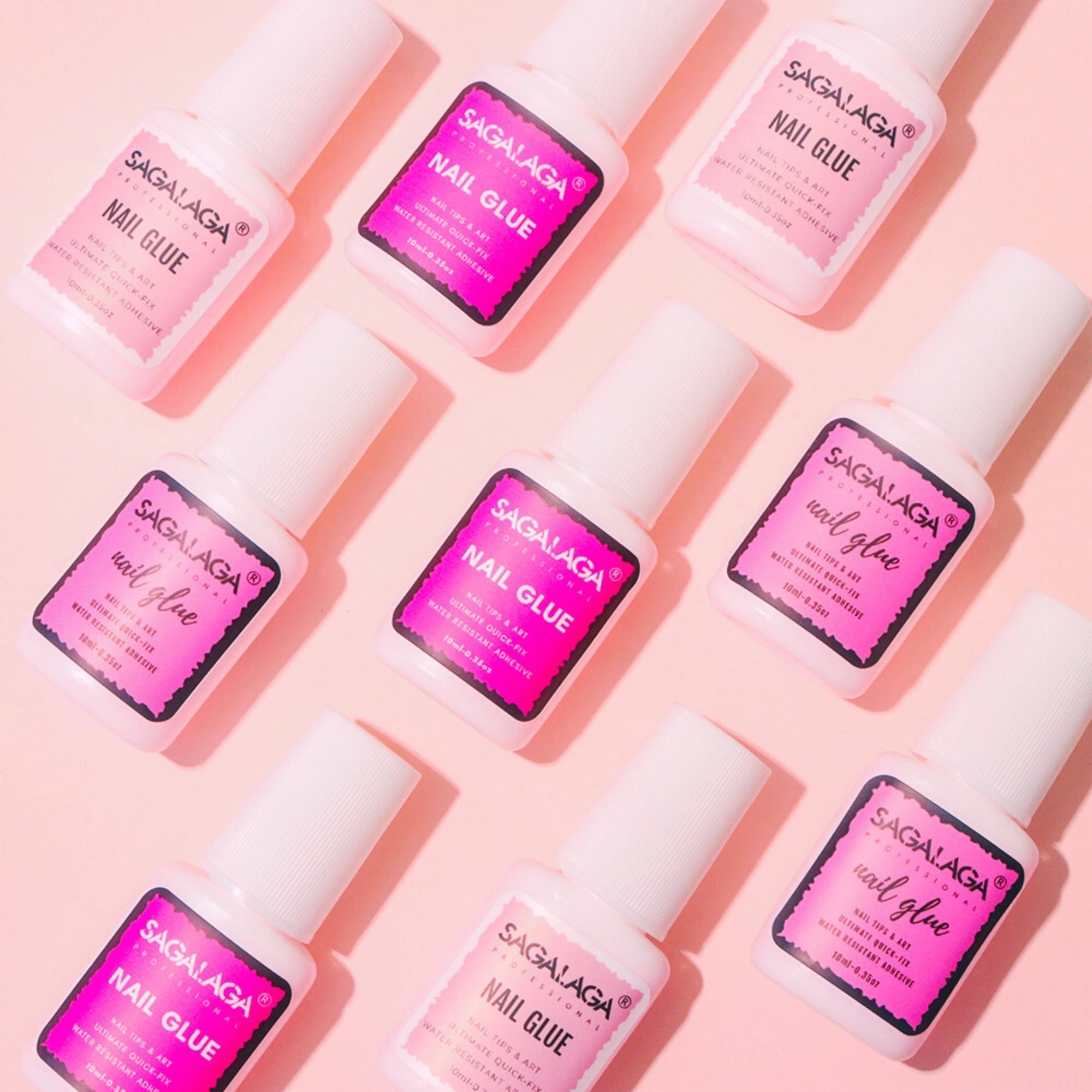 SAGALAGA Custom Logo Super Strong Brush on Nail Glue for Press on Nails Long-Lasting Glue for Soft Gel Nails Tips