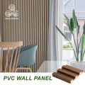 MUMU Wood Grain Fluted Decorative Wood Slats Solid Wood Composite Sandwich Cladding PVC Wall Panel