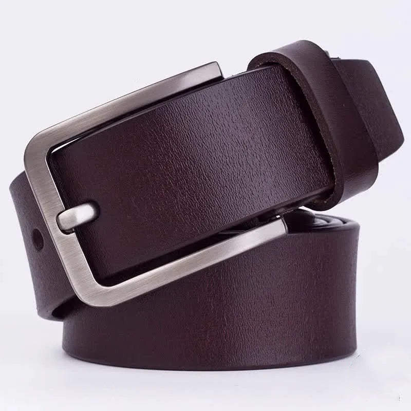 Hot Selling Men Classic Vintage Pin Buckle Luxury Strap Cow Genuine Leather Belt