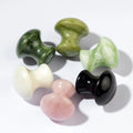 Natural Jade Mushroom Head Massager for Facial Eye Acupuncture Points Meridian Massage Stone for Beauty Xiuyu Jade Mushroom