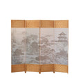 Folding Screen Room Divider Chinese Style Wooden Screen-Wood Pattern Room Divider