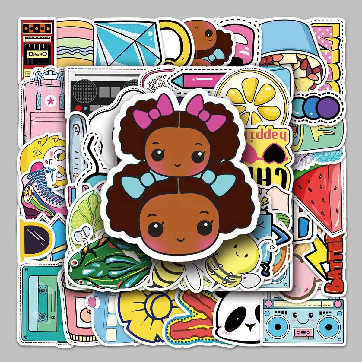53PCS Factory Hot-selling Funny Cute Cartoon Aesthetic Personality VSCO Sticker Water Cup Desk Earphone Album Sticker
