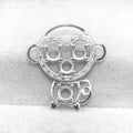 Sterling Silver 4*4mm Semi Mount Pendant Empty Frame Blank Support Setting S925 Base Holder Without Center Stone for DIY Inlay