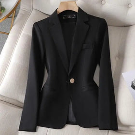 S-4XL Women's Long Sleeved Professional Small Suit Formal Dress Women's Coat Work Suit