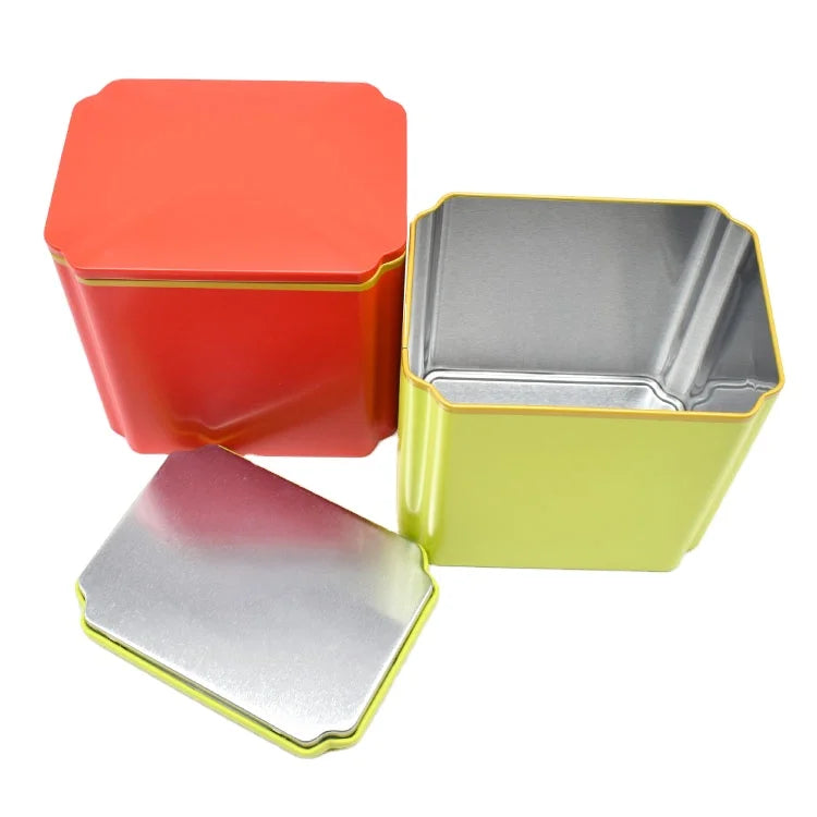 Reusable New Design Octagon Empty Metal Cookie Coffee Tin Can Packaging Rectangular Tea Tin Box in Stock