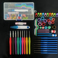 Wholesale New 53Pcs Plastic Handle Handcraft Tools Knitting Kit Crochet Hook Set for DIY Yarn Weave