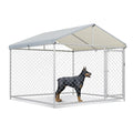 Large Commercial Outdoor Heavy Duty Metal Dog Cage with Cover or Roof Weatherproof 78''L X 78''W X 67''H