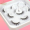 Abestyou D Curl 5pairs 3d Russian Full Strip Eyelashes Natural Long 9-15mm Short Mink Lashes Soft Thin Band Eyelash Wholesale