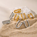 NEW VINTAGE SNAKE GREEN ZIRCON HIGGIE EARRINGS Dazan Summer 18k Gold Plated Hypoallergenic Stainless Steel ACTOR PROP JEWELRY