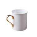 OEM 10oz 275ml Gold Handle White Ceramic Coffee Tea Mug Private Label Ceramic Mug White with Gold Handle