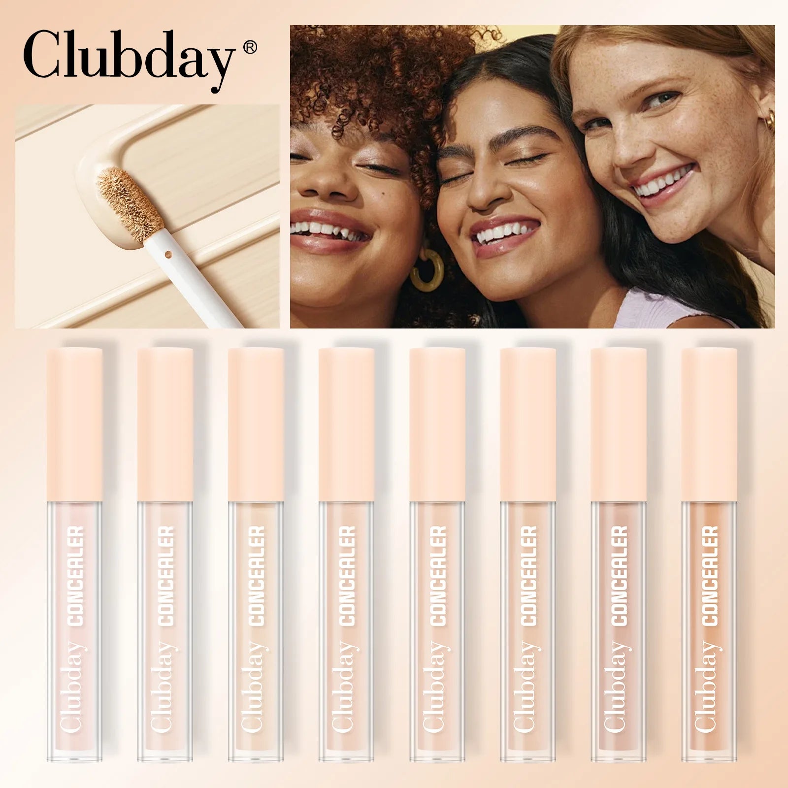 Clubday 8 Color New Long-lasting Moisturizing Concealer Cream CoverDark Waterproof Durable Facial Makeup and Black Eye Concealer