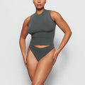 Women's Summer Sleeveless Basic Gym Tank Top Slim Nylon Racerback Cami Shirt with Crew Neck Knitted Fabric
