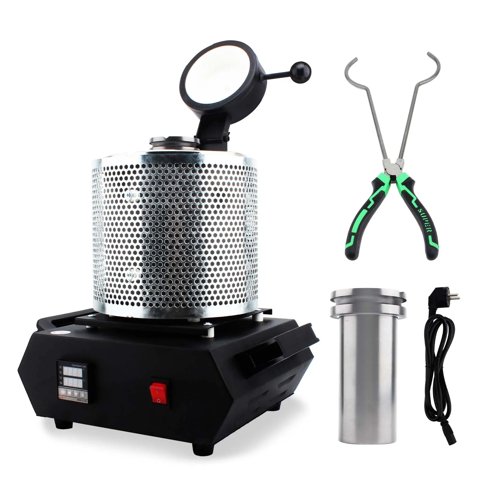 Boasta 1-3kg Small Smelting Furnace Gold Melting Furnace for Aluminum Copper Silver with Protective Net