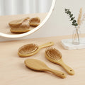 Yozeal Custom Wholesale Handheld Bamboo Paddle Hair Brush Natural Wood Comb for Home Massage Salon Use With Laser Box Packaging