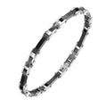 Customized Zircon Fashionable Trendy Black Ceramic Bracelet Stainless Steel Jewelry Bracelet Chain for Men Hand Bangle