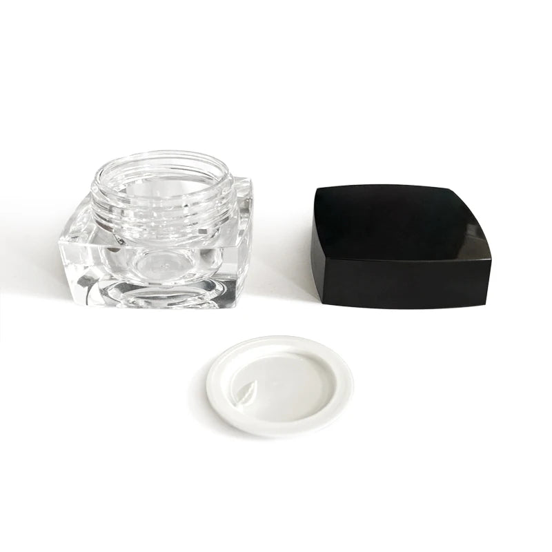 Cosmetic Packaging Transparent PlasticJar 5g 10g 15g 30g 50g Black Silver Gold  Double Wall Acrylic Cream Jar