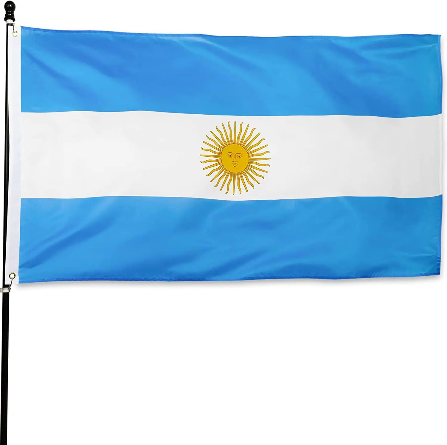 3x5Ft Argentina Flag Banner Polyester Fabric Single or Double Sides With Brass Grommets Outdoor Indoors Decor